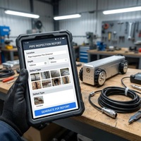 Robot Inspeksi Pipa Mini Terkendali WIFI DN100-DN500 Kamera Crawler CCTV, Pemantauan APP Real-time dengan Penghitung Meter IP67 APP