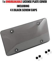 1 pièce Cache-plaque d'immatriculation en plastique transparent fumé, avec boules de protection suspendues, boucliers de voiture fantaisie