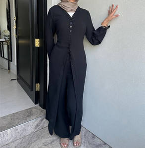 2025, новый комплект из 2 предметов в стиле Абайи, индейки, из крепа, для мусульман, Абайи - Product Image 3