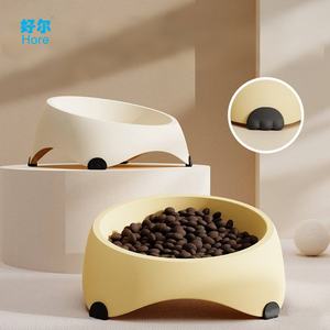 Vente en gros de gamelles pour animaux de compagnie pliables, haute capacité, en PP, imperméables, écologiques, avec protection de cou, sur pieds, à motif dessin animé, inclinées, pour chien - Product Image 1