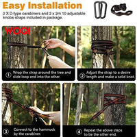 Hamac de camping WQ avec moustiquaire hamac compressible avec sangles d'arbre et mousquetons