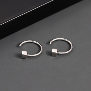 Boucles d'oreilles carrées minimalistes vintage pour adolescents, <span class=keywords><strong>piercing</strong></span> d'<span class=keywords><strong>oreille</strong></span> en cuivre pour femmes, hommes, bijoux unisexes - Product Image 2