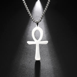 Vintage <strong>Ankh</strong> Cross Pendant <strong>Necklace</strong> Link Chain Stainless Steel Mens Gift Fashion - Product Image 5