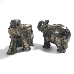 Natural al por mayor de la piedra preciosa Semi 4 pulgadas <span class=keywords><strong>pirita</strong></span> artesanía elefante talla - Product Image 2