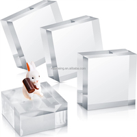 Cube d'affichage de blocs acryliques transparents rectangulaires polis au diamant pour bloc de timbres en plexiglas Lucite pour utilisation en exposition
