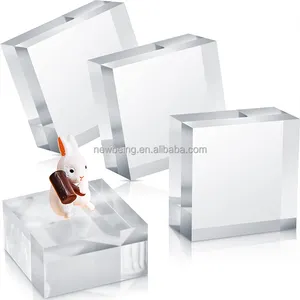 Plexiglass Lucite Stamp Block Diamond Polished Rectangle Clear Acrylic Block Display Cube