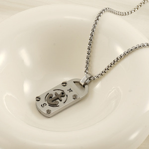 ZOGXIN Titanium Steel Pendant Necklace Anchor Eight Pointed Star Men's Fashion Stainless Steel Chain Necklace Gift Jewelry - Product Image 3