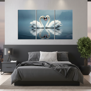 Romantic Birds in Love Printed <b>Canvas</b> Artwork - Elegant <b>Wall</b> Decor,SET OF 3 <b>CANVAS</b> - Product Image 3