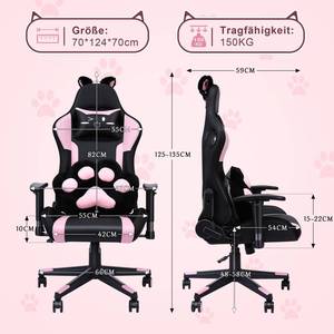 Sedia <span class=keywords><strong>da</strong></span> Gaming Nera e Rosa con LED RGB, Personalizzabile, con Massaggio, Reclinabile, Schienale Alto, Braccioli Collegati, Regolabile, per Scrivania Computer - Product Image 6