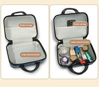 En gros, Organisateur de cosmétiques portable 14 pouces à coque rigide, couleur unie, avec pochette pour trolley, coffre de rangement élégant pour coffret cadeau
