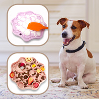 Mangkuk Makan Anjing Silikon 2-in-1 dan Alas Jilat, Mangkuk Labirin Anti Selip Food-Grade, 6 Warna