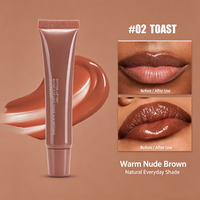 Baume à lèvres teinté en gelée effet miroir hydratant anti-dessèchement, 5 teintes pour tous les tons de peau
