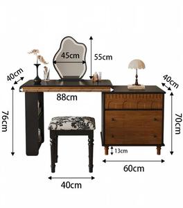 Luxurious Wooden Dressing <b>Table</b> LED Lighted Mirror Modern Style Makeup Stool High <b>End</b> Apartment Bedroom Vanity - Product Image 2