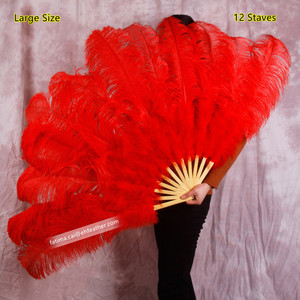 Bán Lẻ Nhà Máy Giá Kinh Tế Burlesque Lớn Đà Điểu Feather Hand Fan - Product Image 1