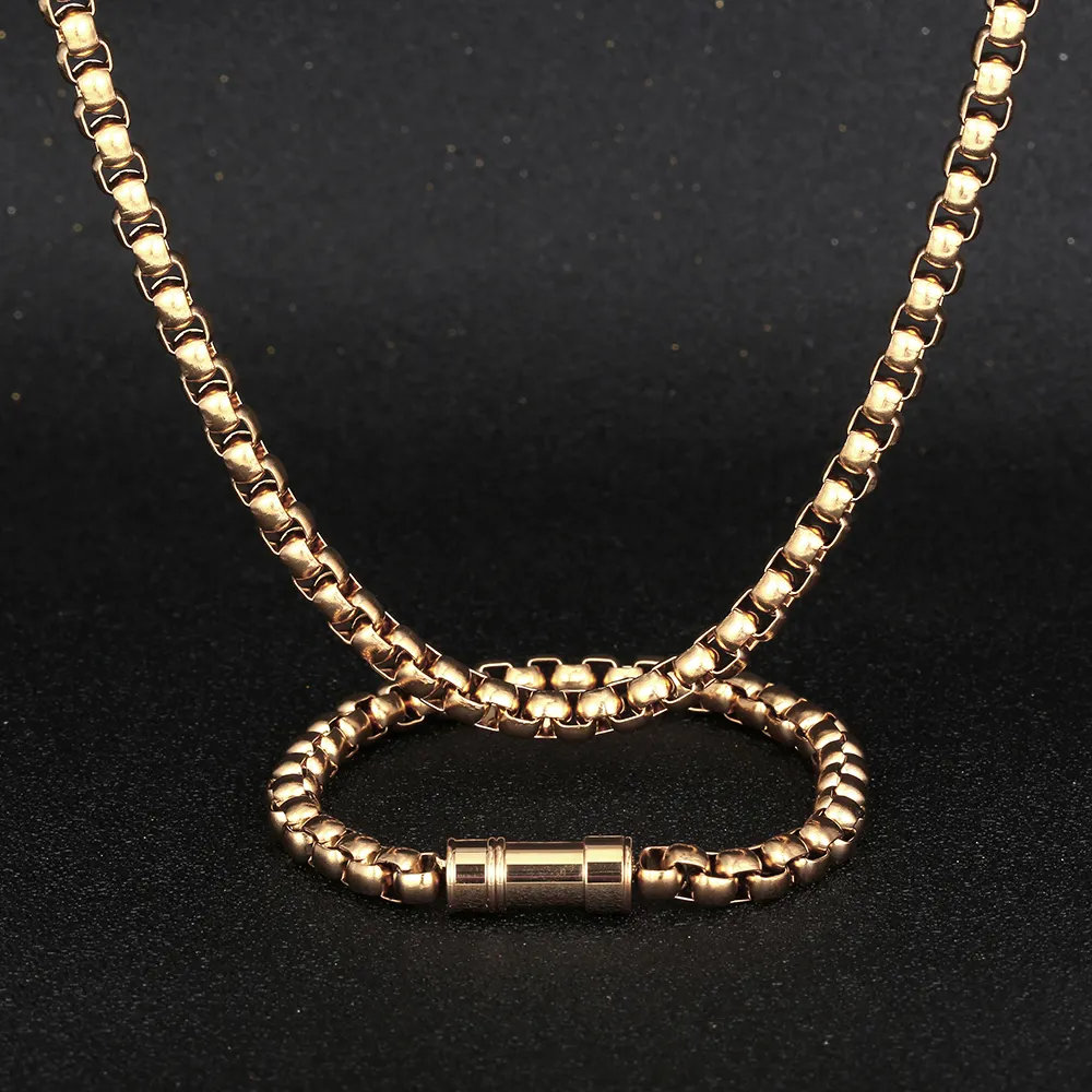 Gold Verklaring Man Schroef Sluiting Ketting Voor Mannen En Jongen Sieraden Kettingen Rvs Ketting