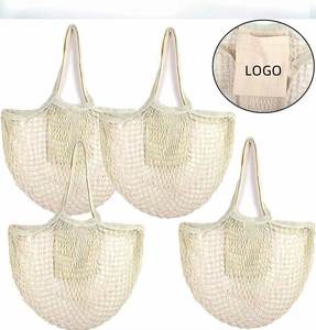 Custom Cotton Mesh Grocery Fruit Foods Mesh Net <b>Bag</b> Long Handle Net <b>String</b> Shopping Tote <b>Bags</b> Mesh Carry <b>Bag</b> - Product Image 1
