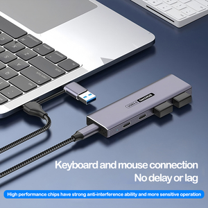 <strong>4</strong>-in-1 USB 3.0 <strong>4</strong>-<strong>Port</strong> <strong>Hub</strong> 5Gbps High Speed USB-A &amp; Type-C Splitter for Laptop/PC/Desktop Aluminum Alloy Expansion Adapter Stock - Product Image 5