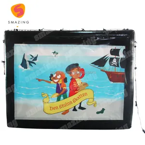 High quality 14F ready to ship outdoor inflatable projection cinema movie screen for sale