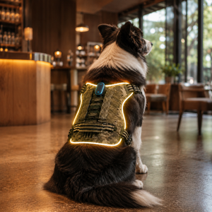 Arnés de Seguridad LED para Mascotas Qcool Bright Edge Lighting, Transpirable, con Correa Ajustable, para Perros Medianos y Grandes, para Caminar por la Noche - Product Image 2