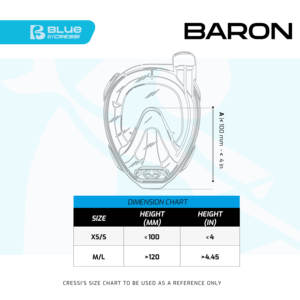 Baron Full Face maschera subacquea nero/nero taglie M/L - Product Image 3