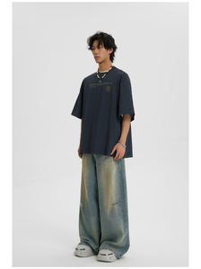 Jeans larghi personalizzati da uomo larghi Jeans larghi Unisex personalizzabili a gamba larga - Product Image 3