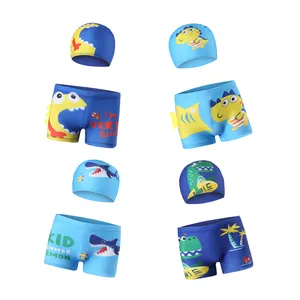 2023 Cute Surf Shorts Swimwear Meninos Shorts de Praia com Cap Natação Trunks Suit Crianças Cartoon Swimwear & Beachwear Sets Crianças