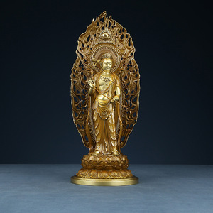 Estatua de Buda Amitabha de Latón, Figura de Cobre Hecha a Mano, Decoración para el Hogar, Escultura para Sala de Estar - Product Image 2