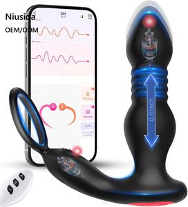 Masajeador de Próstata Masculino, Tapón Anal de Silicona, Juguete Sexual con Control Remoto por Aplicación, Vibración, Movimiento de Empuje, Recargable por USB para Hombres - Product Image 1