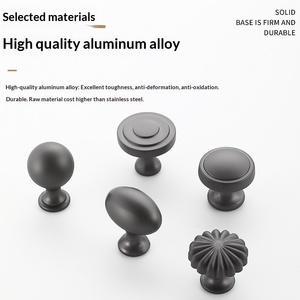 Simple Modern Minimalist Single-Hole Solid Aluminum Alloy Pull Handle and <strong>Knob</strong> for Cabinet Dresser Shoe Cabinet Wardrobe - Product Image 2