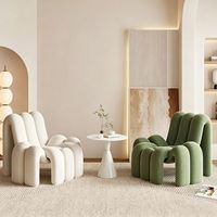 Fauteuil araignée de style italien, fauteuil d'appoint moderne en velours capitonné, fauteuil de détente en éponge douce pour salon, bureau à domicile