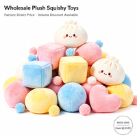 Jouet en peluche souple en gros, directement de l'usine, anti-stress, à presser, à bas prix, MOQ 1000 pour les distributeurs