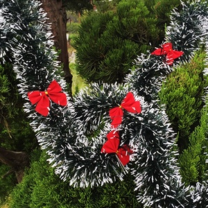 QY 2M <strong>Christmas</strong> Garland Home Party <strong>Wall</strong> <strong>Christmas</strong> <strong>Tree</strong> Ornaments Tinsel Strips with Bowknot Party <strong>Christmas</strong> Accessories - Product Image 3