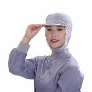 หมวกตาข่ายกราฟีนสีเทาป้องกันไฟฟ้าสถิต 70gsm สำหรับโรงงาน<span class=keywords><strong>อาหาร</strong></span> หมวกทำงานสำหรับอุตสาหกรรมอาหาร หมวกคลีนรูม OEM - Product Image 3