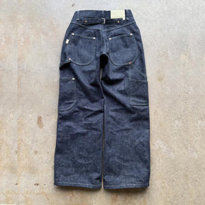 Celana Jeans Denim Selvedge 15Oz Gaya Workwear, Kantong Herringbone, Lapisan, Jahitan Rantai, Grosir Pabrik - Product Image 1