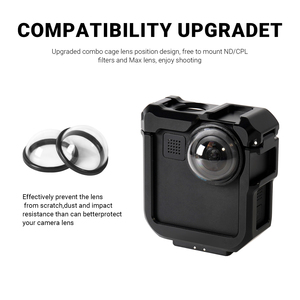 YUANYUJINGMI Marco de Montaje de Aleación de Aluminio, Jaula para Cámara, <span class=keywords><strong>Precio</strong></span> de Fábrica, Cubierta Protectora para GoPro <span class=keywords><strong>Max</strong></span> Negra - Product Image 2