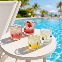 Verre à eau et jus SUNYO personnalisé avec logo, en cristal sans plomb, transparent, imprimé fruits, fraises, pour la maison et les fêtes