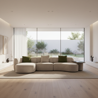 Fournisseur direct d'usine, canapé en tissu Chesterfield moderne en forme de L, confortable et réglable, pieds en bois, appartement, villa