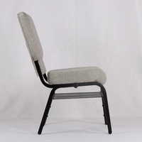 Chaise d'église, meuble suspendu en tissu gris, avec porte-livre