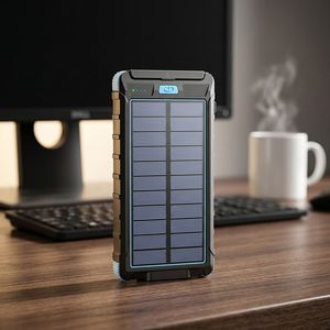 High 10000mAh Li-Polymer Battery Solar Charger Portable Outdoor <b>Camping</b> <b>Power</b> <b>Bank</b> Quick Charge 25W LED Display Dual USB Type-C - Product Image 6