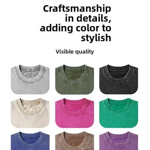 T-shirt imprimé numérique délavé à l'acide, style streetwear pour homme, noir, avec graphique personnalisé, <span class=keywords><strong>vintage</strong></span> et vieilli - Product Image 5
