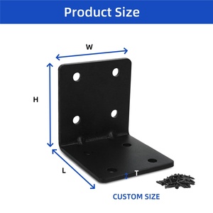<strong>Custom</strong> OEM Black Stainless Steel Shelf <strong>Bracket</strong> Joint Right Angle <strong>Bracket</strong> L Shape Heavy Duty <strong>Metal</strong> Corner Brace Shelf Supporter - Product Image 2