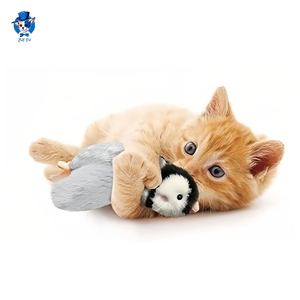 Interaktif simülasyon kuş asılı elektrikli kedi oyuncak otomatik çırparak cıvıltı penguen Catnip oyuncaklar kapalı kediler yavru için - Product Image 6