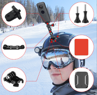 Kit de fixation universel 13-en-1 pour caméra d'action (GoPro, DJI, Insta360) : support de poitrine, support de casque, perche d'extension pour ski, snowboard, vlog, POV