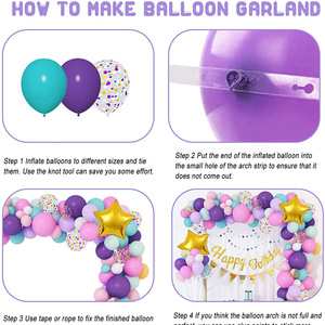 Estrella cumpleaños globo paquete rosa púrpura azul globo guirnalda oro cumpleaños Banner banderín - Product Image 3
