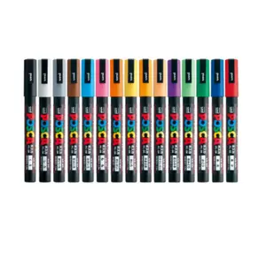 Uni Posca Paint Marker PC3M 15C, Premium Quality Mitsubishi Pencil Water-Based Posca Marker Pens