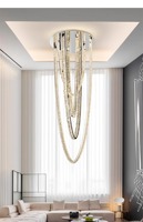 Éclairage intérieur Lustre en cristal à LED pour escaliers Hall d'hôtel