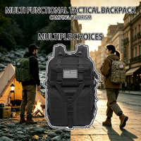 Sac à dos tactique système MOLLE grande capacité (36-56L) imperméable léger en nylon avec fermeture éclair pour randonnée, camping, chasse, sports de plein air