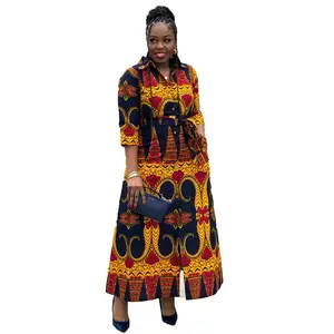 2024 spring short sleeve traditional dresses ethnic Printed loose Large Skirt dress for ladiesfor woman female lady