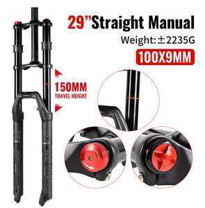 <span class=keywords><strong>Fourche</strong></span> de Vélo à Suspension Pneumatique de 150 mm de Débattement, <span class=keywords><strong>Fourche</strong></span> Avant NanLio Double Té <span class=keywords><strong>pour</strong></span> <span class=keywords><strong>VTT</strong></span> Neige 27.5 ou 29*2.5 Pouces <span class=keywords><strong>pour</strong></span> Vélo Électrique, 15/9 MM - Product Image 5