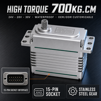 Moteur servo robotique XQ-POWER XQ-S9450D 700 kg, industriel, sans balais, engrenage en acier inoxydable, étanche, robuste